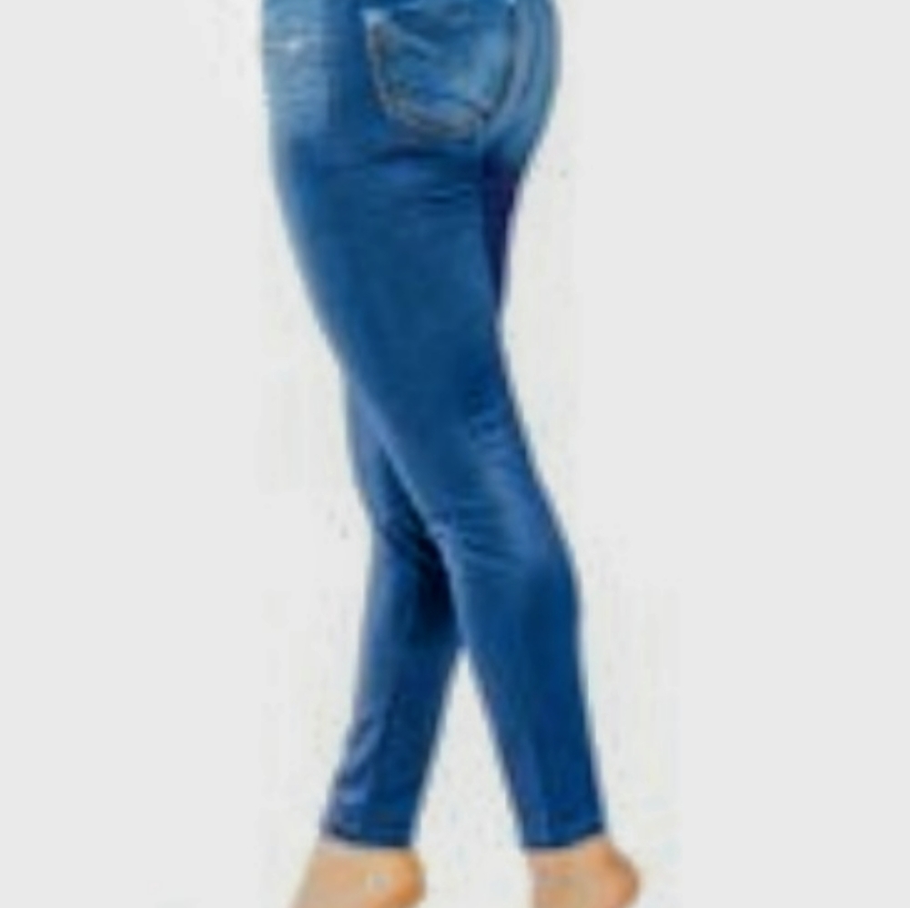 Denim look compression slim leggings - Picture 2 of 2